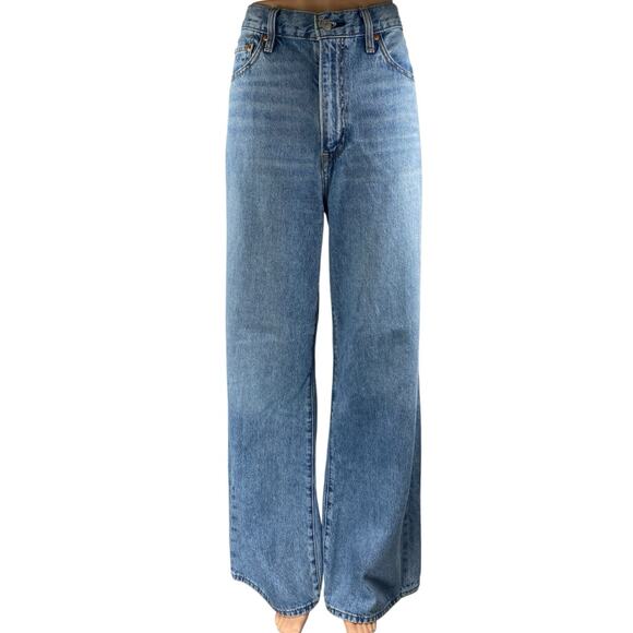 Levi's Ribcage Wide Leg Women's Blue High Waisted Baggy Denim Jeans Size 29 - Picture 1 of 5